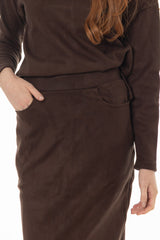 Brown Sweater Maxi Skirt