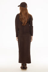 Brown Sweater Maxi Skirt