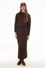 Brown Sweater Maxi Skirt