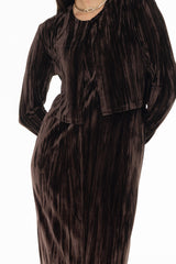 Brown Textured Velour Jumper