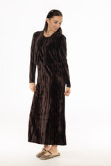 Brown Textured Velour Jumper