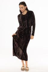 Brown Textured Velour Jumper