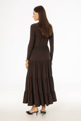 Brown Tiered Maxi Dress