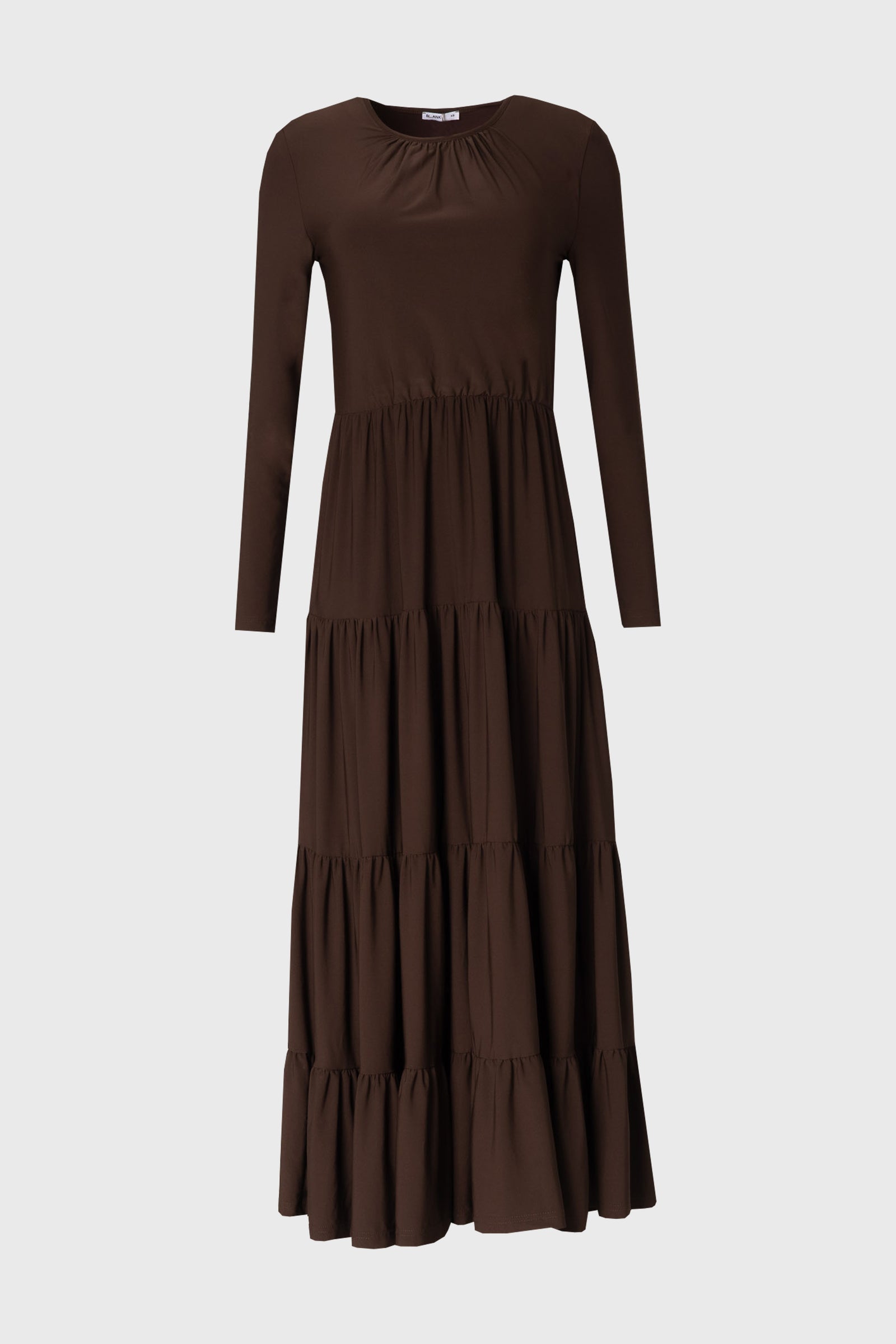 Brown Tiered Maxi Dress BLANK Brown Tiered Maxi Dress BLANK