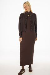 Brown Turtleneck Basic Maxi