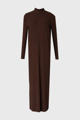 Brown Turtleneck Basic Maxi