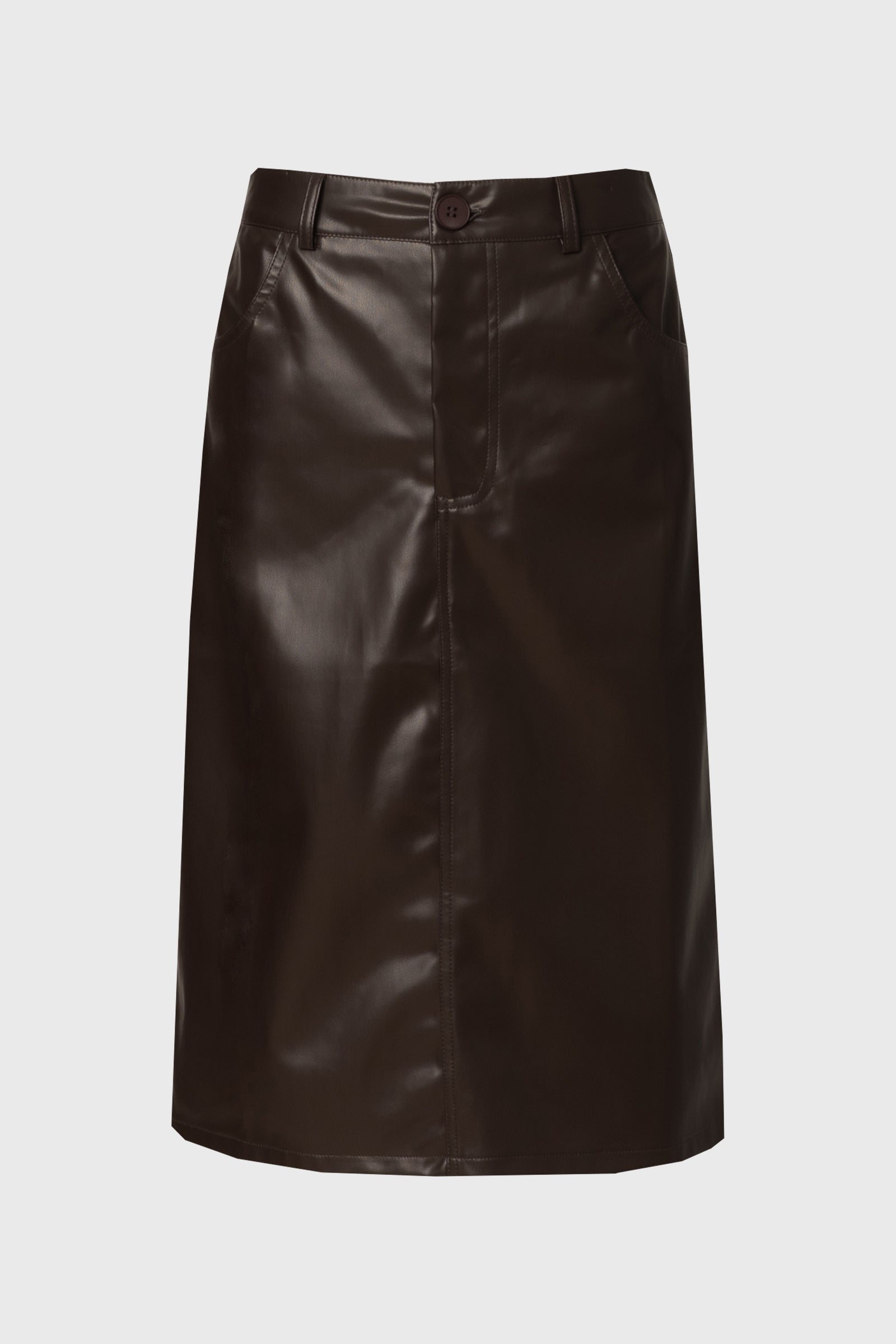 Brown Vegan Leather Pencil Skirt – BLANK
