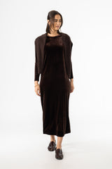 Brown Velour Basic Maxi