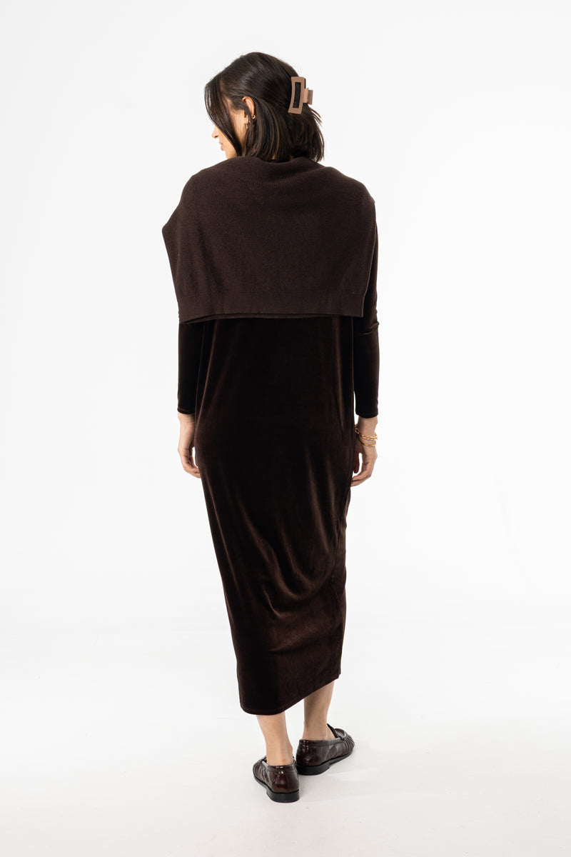 Brown Velour Basic Maxi