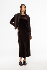 Brown Velour Basic Maxi