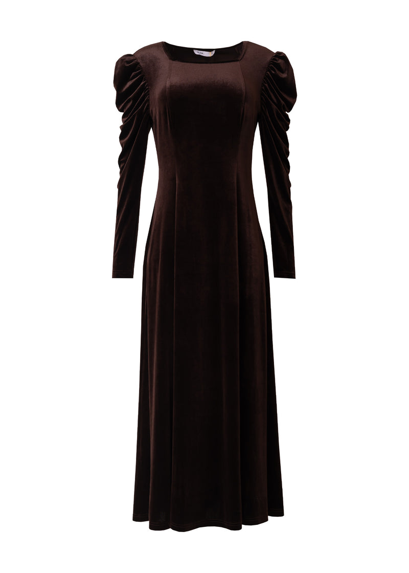 Brown Velvet Square Neck Dress BLANK Brown Velvet Square Neck Dress BLANK