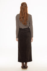 Brown Textured Everyday Maxi Skirt