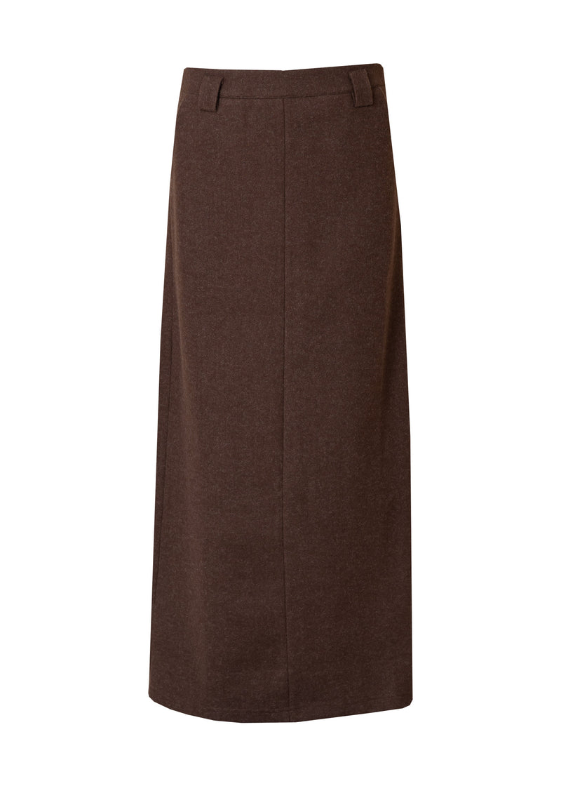 Brown Wool Everyday Maxi Skirt