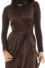 Brown Wrap Maxi Jumper
