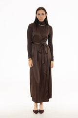 Brown Wrap Maxi Jumper