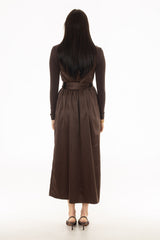 Brown Wrap Maxi Jumper