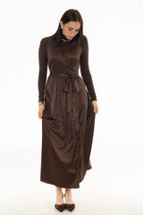 Brown Wrap Maxi Jumper
