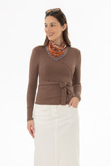 Brown Wrap T-Shirt