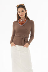 Brown Wrap T-Shirt