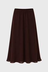 Burgundy Chiffon Flare Maxi Skirt