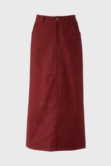 Burgundy Everyday Denim Skirt