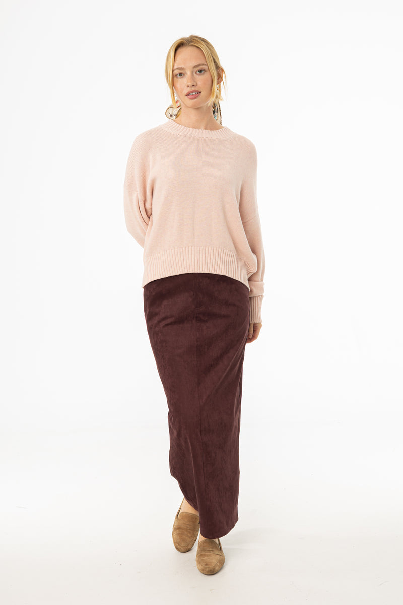 Burgundy Everyday Microsuede Skirt