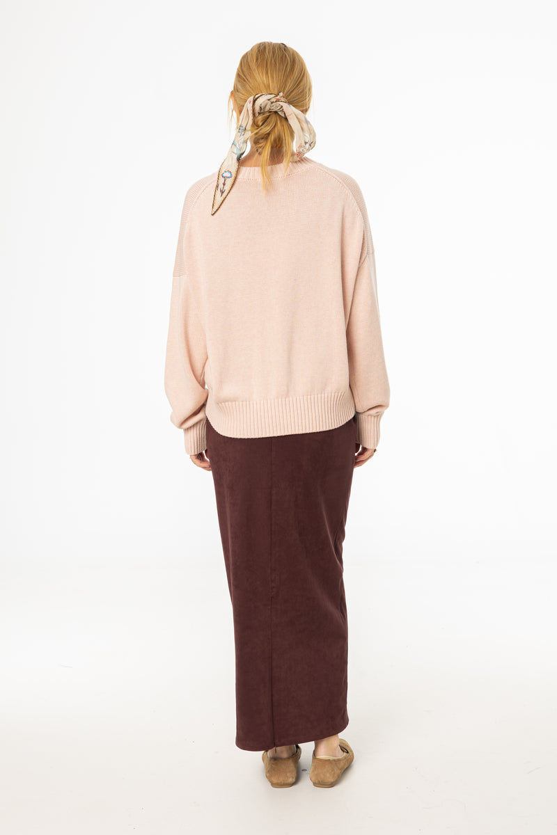 Burgundy Everyday Microsuede Skirt