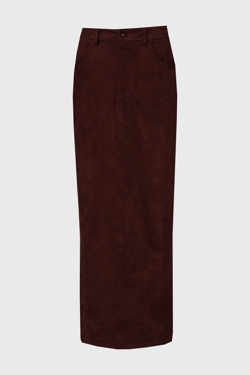 Burgundy Everyday Microsuede Skirt