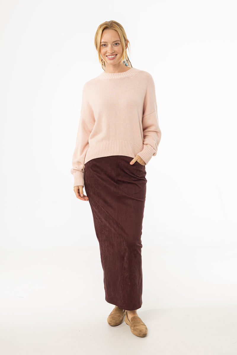 Burgundy Everyday Microsuede Skirt