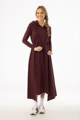 Burgundy Sweatshirt Maxi Dress