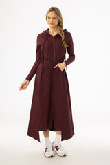 Burgundy Sweatshirt Maxi Dress