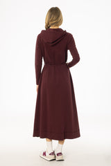 Burgundy Sweatshirt Maxi Dress