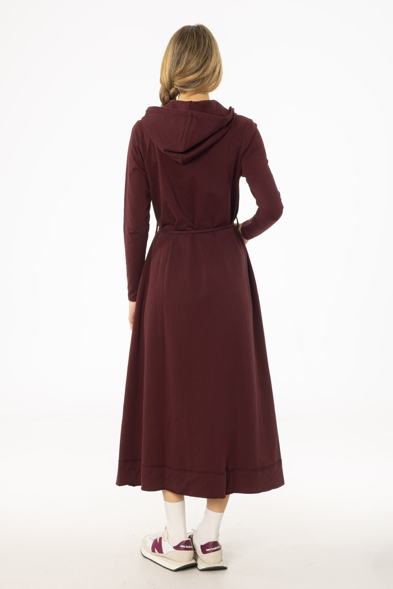 Burgundy Sweatshirt Maxi Dress