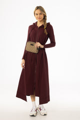 Burgundy Sweatshirt Maxi Dress