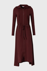 Burgundy Sweatshirt Maxi Dress