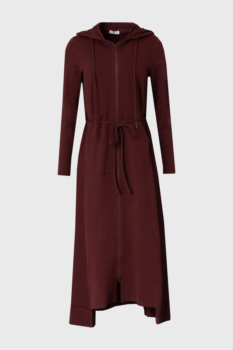 Burgundy Sweatshirt Maxi Dress
