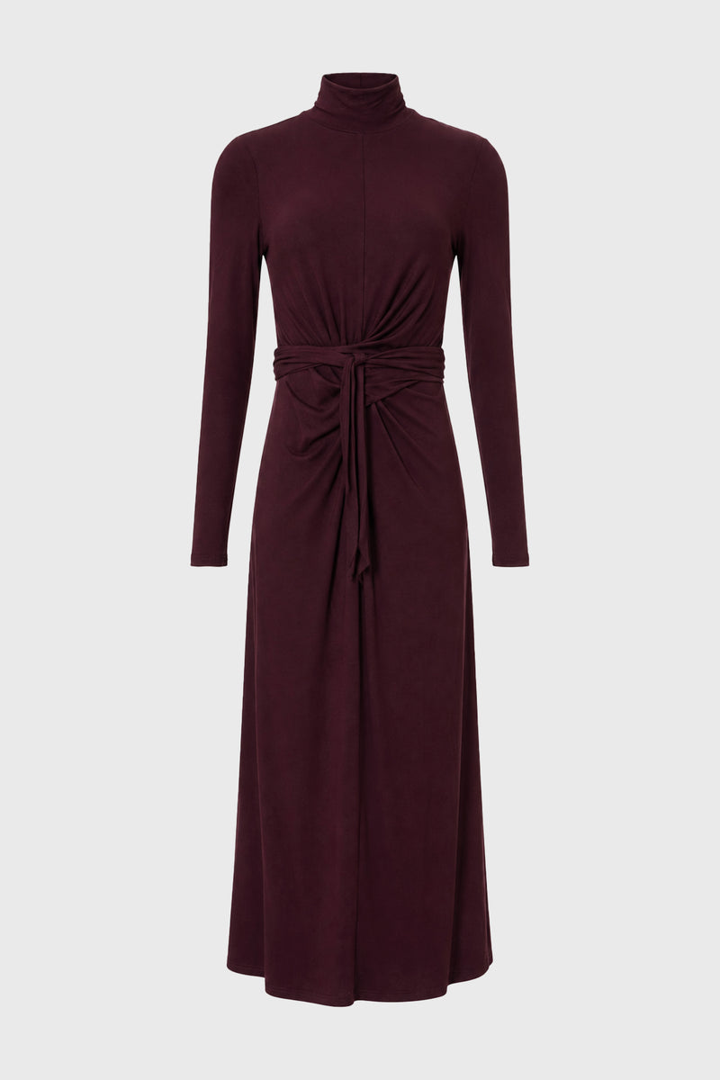 burgundy mock neck dress Tie Front – BLANK The sleeveless silhouette falls Pact Coastal Double Gauze Size:CHILD-Small-3T CATEGORY_Mini Dresses