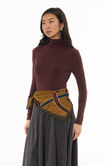 Burgundy Seamless Turtleneck Top