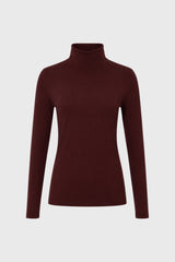 Burgundy Seamless Turtleneck Top