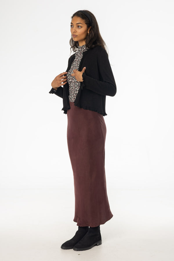 Burgundy Slip Skirt