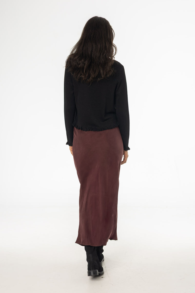 Burgundy Slip Skirt