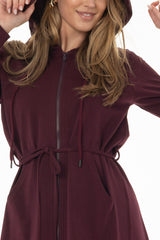 Burgundy Sweatshirt Maxi Dress