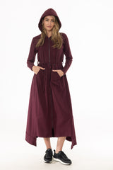 Burgundy Sweatshirt Maxi Dress