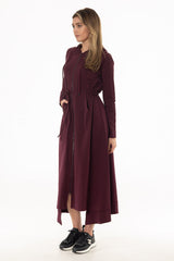 Burgundy Sweatshirt Maxi Dress