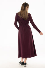 Burgundy Sweatshirt Maxi Dress