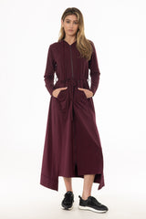 Burgundy Sweatshirt Maxi Dress