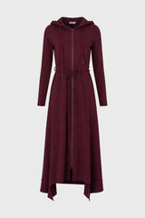 Burgundy Sweatshirt Maxi Dress