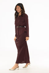 Burgundy Textured Slip Skirt