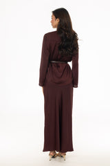 Burgundy Textured Slip Skirt