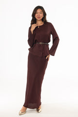 Burgundy Textured Slip Skirt